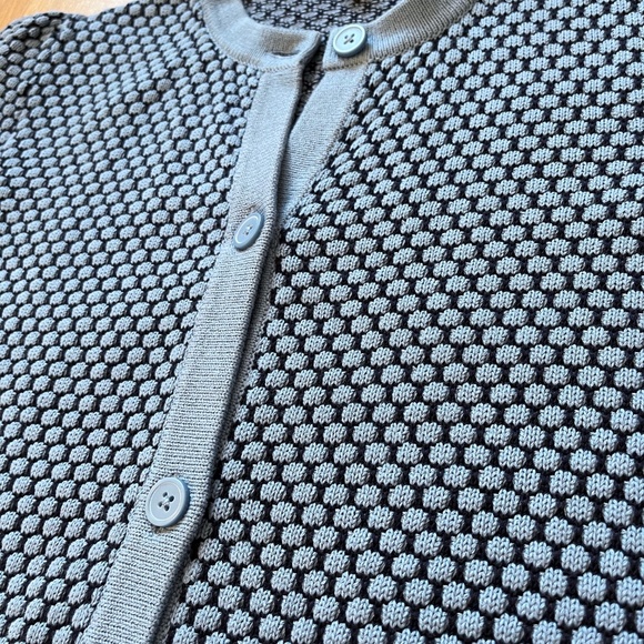 COS Blue Textured Jacquard Button Up 100% Cotton Cardigan - Picture 5 of 11